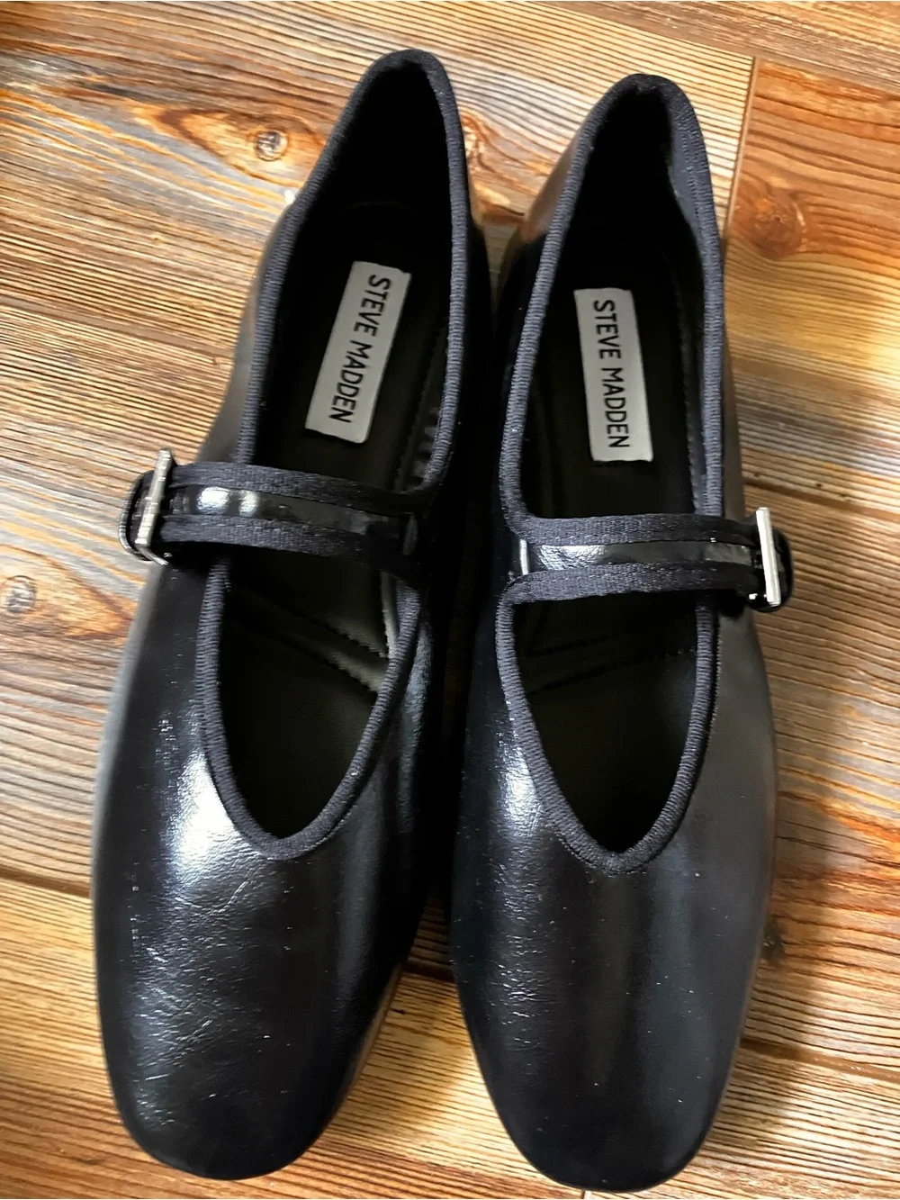 Steve Madden Black Patent Mary Jane Slip-On Loafers